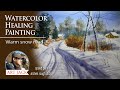 Watercolor foundation | Watercolor Snow Scene Drawing | Warm snow road | Winter tree [ART JACK]