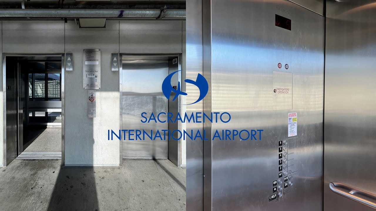 Useless Floors! KONE EcoDisc Traction Bridge Elevators - Sacramento Intl. Airport - Sacramento, CA