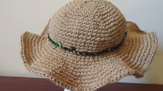 طريقة عمل شابوه للبحر كروشيه بخيط الخيش how to make  crochet summer hat