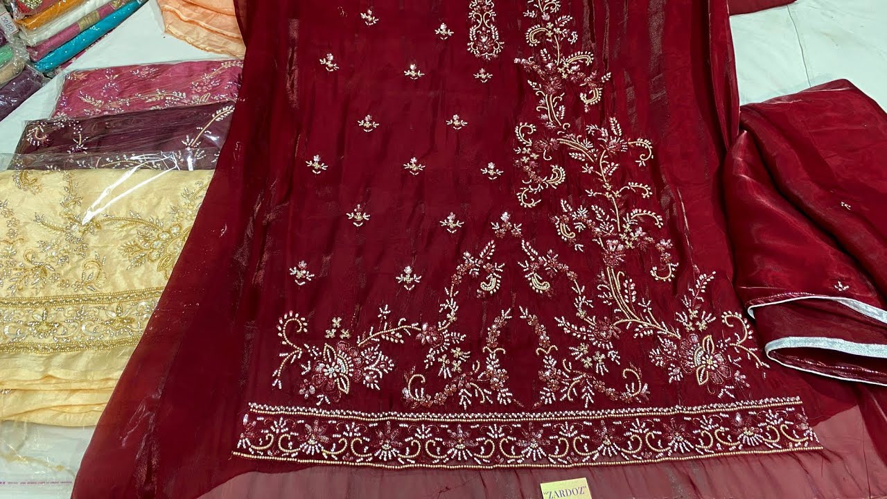 Fancy hand work suits designs 2023, Designer hand embroidery suits