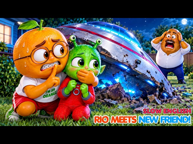 Rio Found a UFO in His Backyard… THEN He Hid an Alien! 😱👽🛸 | Slow English Listening (A2)