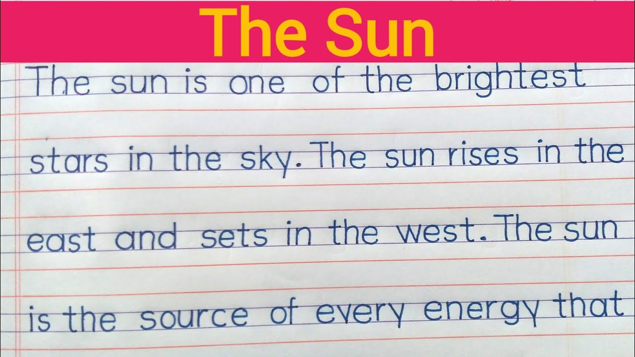 essay on sun for class 1 in english