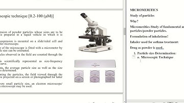 Micromeritics-Determination of Particle Size and Particle size distribution