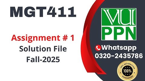 MGT411 Assignment 1 solution Fall 2025 #mgt411
