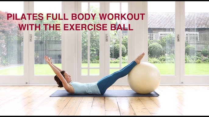 QuickFit Yoga Ball Workout Exercise Poster - Stability Ball Routine -  Double Sided