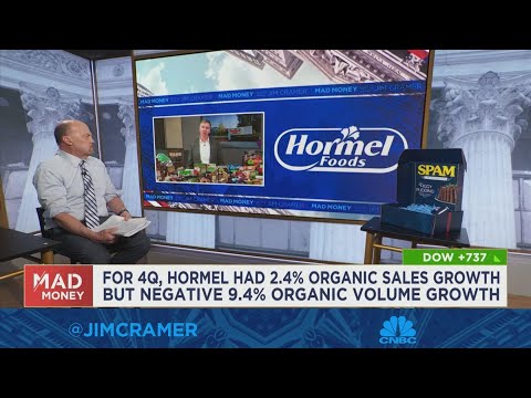 Hormel foods ceo on the company's negative q4 organic volume growth, recent dividend increase