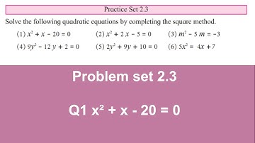 Quadratic Equation | Completing Square Method | x²+x-20=0