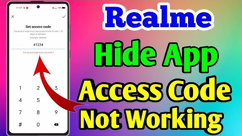 Realme Hide App Access Code Not Working, Access Code Not Working Problem Realme #realmehideapp