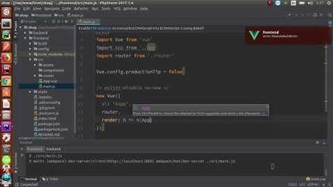 Laravel and Vue.js implement navigation create shop part 3