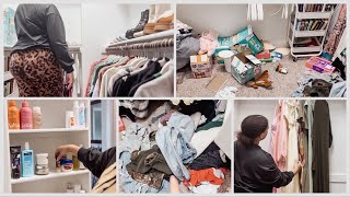 DECLUTTER + CLEAN + ORGANIZE MY CLOSET WITH ME