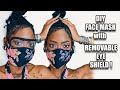 DIY Face Mask with Filter Pocket and REMOVABLE Eye Shield / Protection !!