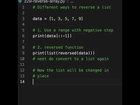 There are a few different ways to get a reversed list. In this example ...
