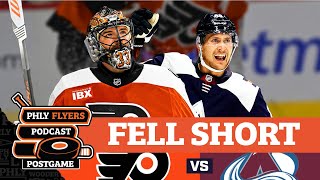 Sam Ersson & Philadelphia Flyers fall short to Avalanche as Nichuskin & Burns' goals secure 3-2 win