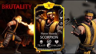 MK Mobile Hanzo Scorpion FUSION 20 Gameplay! MAX Ascension Gameplay & Stats!