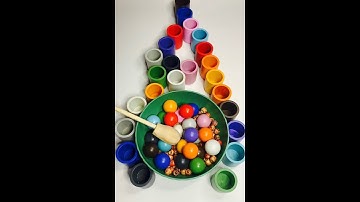 Oddly satisfying colorful wooden balls sorting ASMR#reverse#marblesasmr🤩⭐️😍