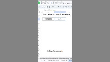 Extract MONTH from Date in Google Sheets💨💨 #googlesheetstutorial