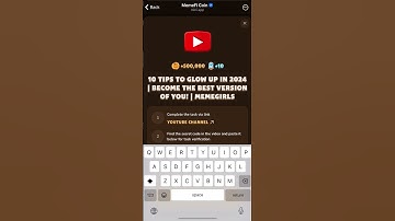 MemeFi YouTube video code - 9 September 10 Tips to Glow Up in 2024 | Become the BEST version of YOU!