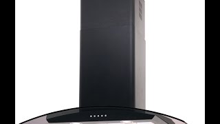 Curved Glass Island Black Kitchen Extractor - Luxair Cooker Hoods