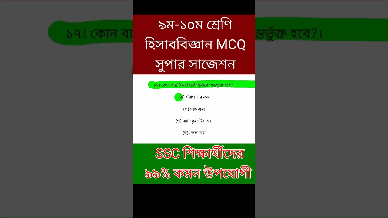 কোন ব্যয়টি মনিহারি হিসেবে অন্তর্ভুক্ত হবে..? 