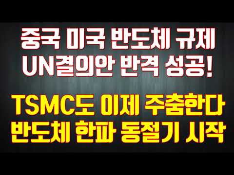 중국 미국 반도체 규제 UN결의안 반격 성공! TSMC도 이제 주춤한다반도체 한파 동절기 시작