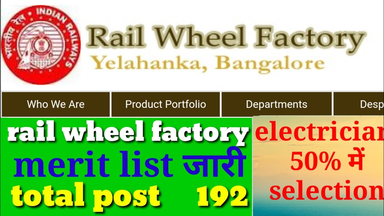 rail wheel factory apprentice merit list 2023rail wheel factory