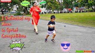 Little Kid Defeated Mother in Sprint Competition.Funny Video.Pretend Play,Must Watch Video