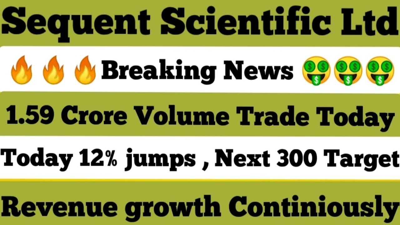 Sequent Scientific Ltd🤑Sequent Scientific Share😊Breaking News🤑1.59Crore
