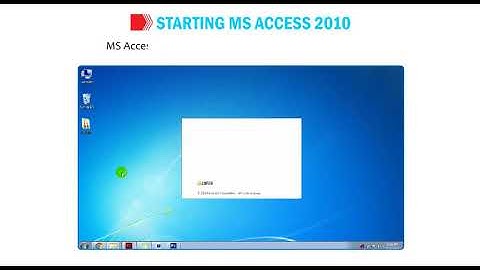 Starting MS Access 2010