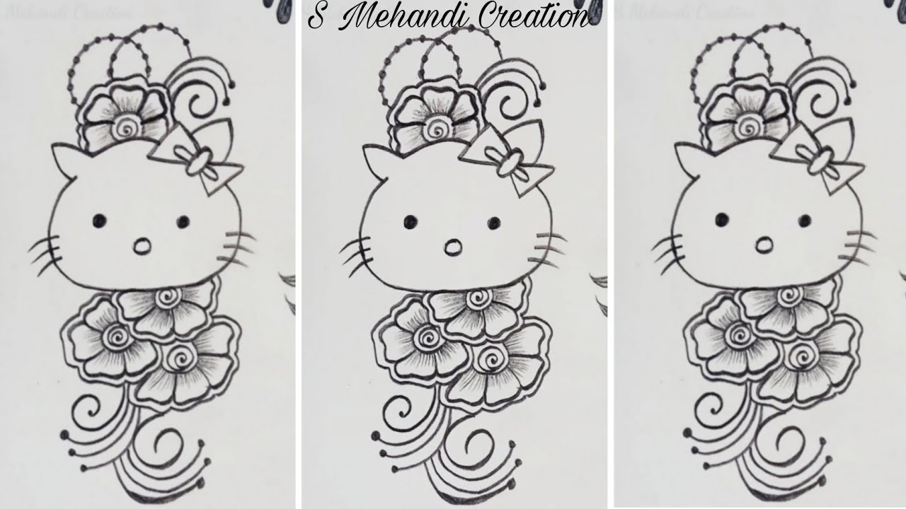 Hello Kitty Henna Design For Kids Hand|