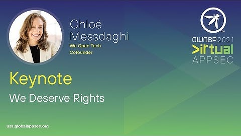 Keynote: We Deserve Rights - Chloé Messdaghi
