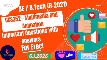 CCS352 - Multimedia and Animation(Elective) Important Questions with answers in Tamil | AU R-2021