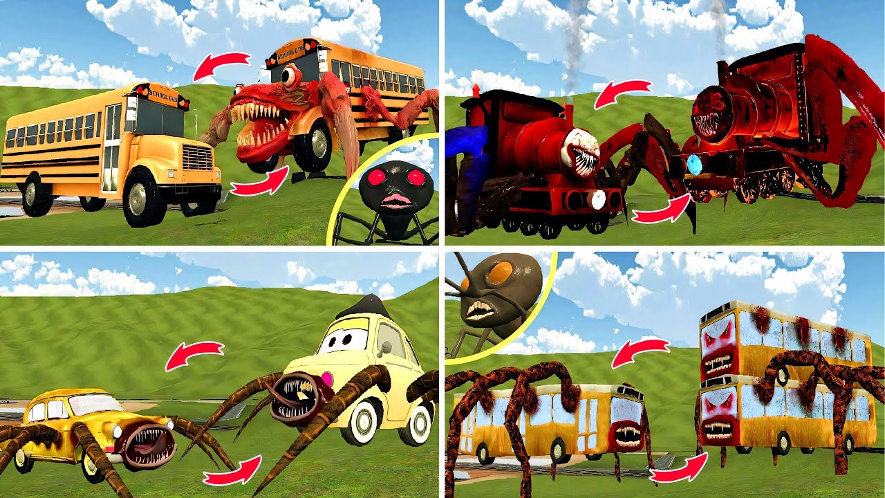NEW EVOLUTION OF MONSTERS: BUS EATER SCHOOL, CHOO CHOO CHARLES, CAR EATER, BUS EATER MUTANT IN GMOD!