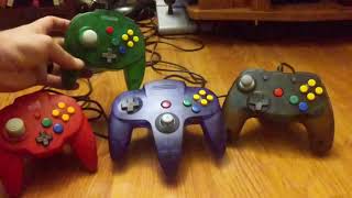 Nintendo 64 Controller Comparison (Hori Mini Pad, Brawler 64, Tribute 64 & Standard N64 Controller)