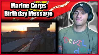 Marine reacts to 245th USMC Birthday Message