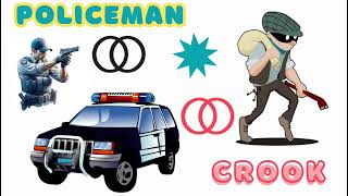 Policeman and Crook|Opposite words|Antonyms with speed painting|Creative art|@Kidpaint41