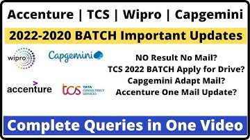 Accenture | WIPRO | Capgemini Adapt | TCS Apply Drive for 2022 BATCH | 2022-20 BATCH Queries Solved