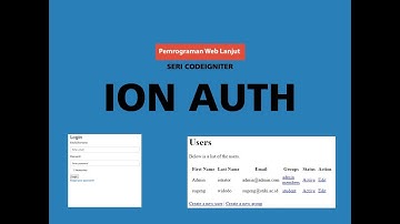 CodeIgniter dan Ion Auth