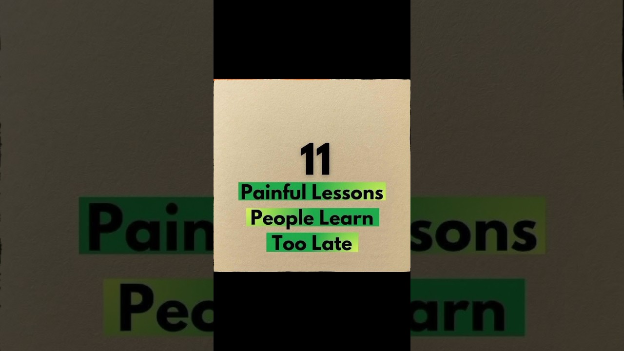 11 Hard Truths You Wish You Knew Sooner! | 11 Painful Lessons To Learn Now! #betterhelp #striving