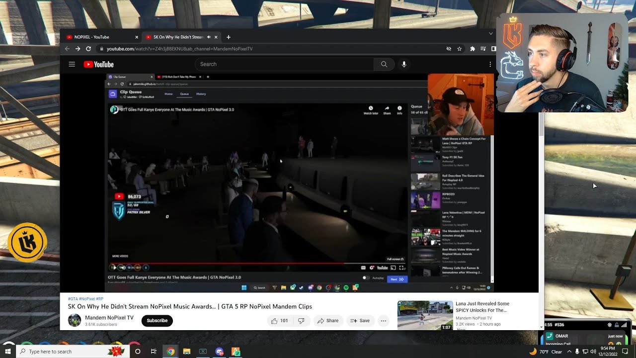 Kebun Reacts to SK on Why He Didn't Stream Nopixel Music Awards