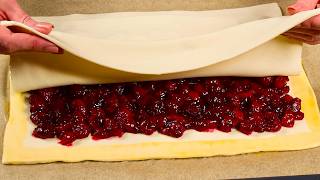 I Had No Idea Cherry Puff Pastry Could Do This! I Learned This Trick at a Bakery!
