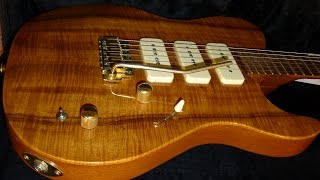 Melancon P90 Artist Koa and Mahogany 3 pickups, tremelo.