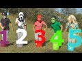 Learn bucket colors with five little babies jumping on the bed educationals good song for kids