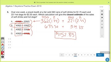 Algebra 1 Keystone Practice Exam 2019 Module 1 Solutions