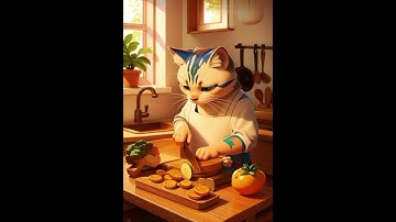 Chef Kucing: Potong Jeruk, Masak Emosi 😼🍊#Shorts#catlucu