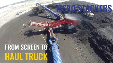 From Screen to Haul Truck with the help of two EDGE MS80 mobile stackers