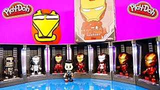 Play Doh Iron Man Surprise Egg Marvel Iron Man 3 Cosbaby Toys Light Up Lockers Disney Cars Toy Club