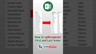 How to separate First and last in Excel shorts