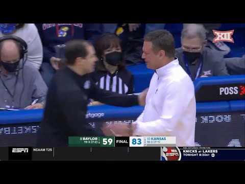 No. 8 Baylor vs No. 10 Kansas Men's Basketball Highlights