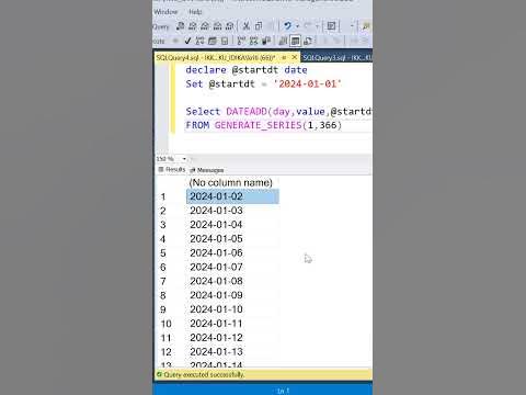 SQL Tip | Quickest Way to Generate a Date Series #sqltip - YouTube
