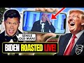 Comedians roast joe biden to his face on livetv room roars for trump  bidens cringe set bombs